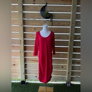 Express Vibrant Red Long Sleeve tshirt Dress